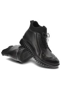Czarne Sneakersy Damskie Artiker Wygodne Półbuty. Okazja: na co dzień. Zapięcie: sznurówki. Kolor: czarny. Materiał: tkanina, skóra. Szerokość cholewki: normalna #3