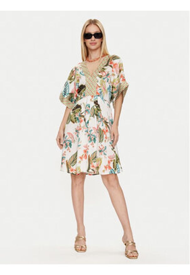 Liu Jo Sukienka codzienna VA4123 TS806 Kolorowy Reglan Fit. Okazja: na co dzień. Materiał: wiskoza. Wzór: kolorowy. Typ sukienki: proste. Styl: casual