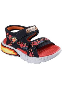 skechers - Sandały Skechers Mega-splash 4k, Dzieci. Kolor: czarny. Materiał: zamsz, materiał