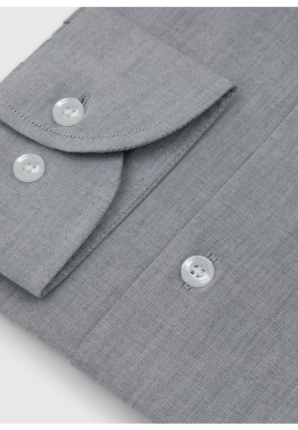 Pako Lorente - PAKO LORENTE – Bawełniana koszula męska w kolorze szarym. Kolor: szary. Materiał: bawełna. Długość rękawa: długi rękaw. Długość: długie. Wzór: gładki