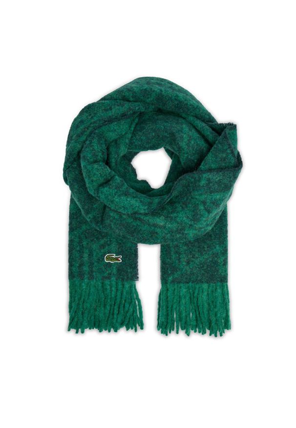 Lacoste Szalik RE0804 Zielony. Kolor: zielony. Materiał: wełna