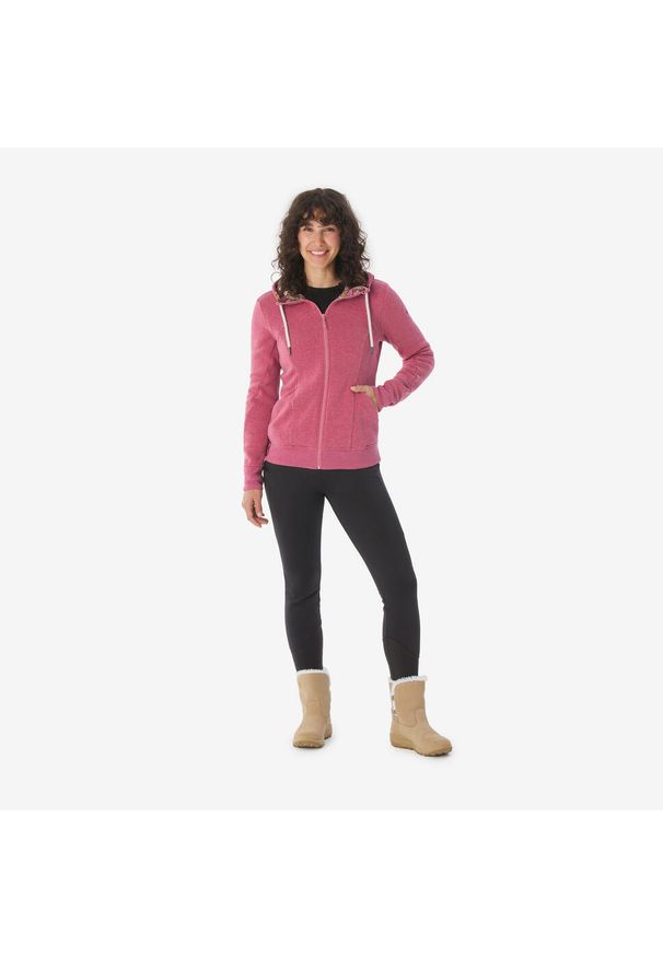 quechua - Bluza turystyczna damska Quechua NH500. Kolor: fioletowy, różowy, wielokolorowy. Materiał: poliester, materiał. Sport: turystyka piesza