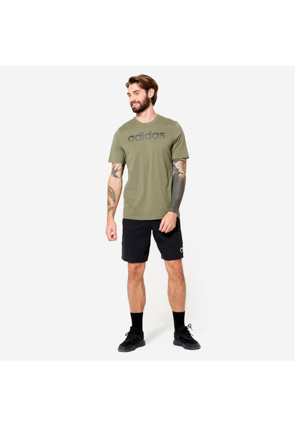 Adidas - Koszulka męska ADIDAS Gym & Pilates. Kolor: zielony. Materiał: włókno, bawełna. Sport: joga i pilates