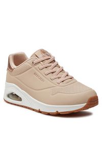 skechers - Skechers Sneakersy Uno Shimmer Away 155196/NAT Różowy. Kolor: różowy. Materiał: skóra