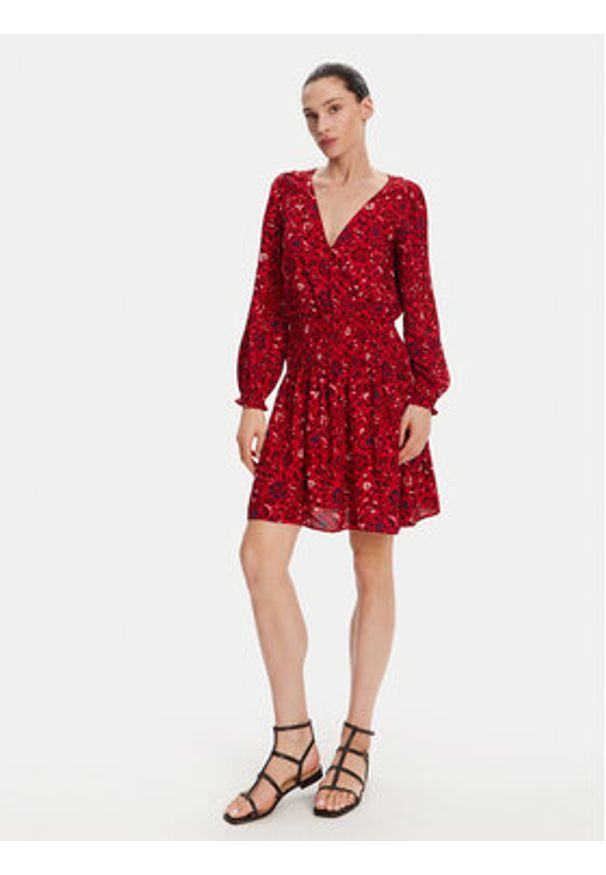 Pepe Jeans Sukienka codzienna Cecile PL953669 Czerwony Regular Fit. Okazja: na co dzień. Kolor: czerwony. Materiał: wiskoza. Typ sukienki: proste. Styl: casual