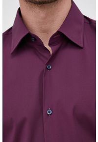 BOSS - Boss Koszula męska kolor fioletowy slim z kołnierzykiem klasycznym. Typ kołnierza: kołnierzyk klasyczny. Kolor: fioletowy. Materiał: tkanina. Długość rękawa: długi rękaw. Długość: długie. Wzór: gładki. Styl: klasyczny #4