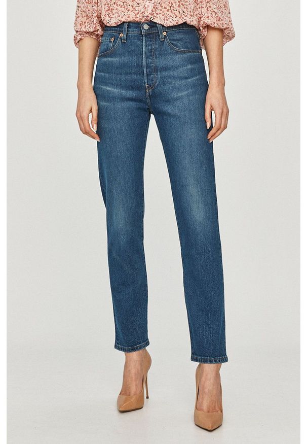 Levi's® - Levi's - Jeansy 501. Okazja: na spotkanie biznesowe. Stan: podwyższony. Kolor: niebieski. Styl: biznesowy