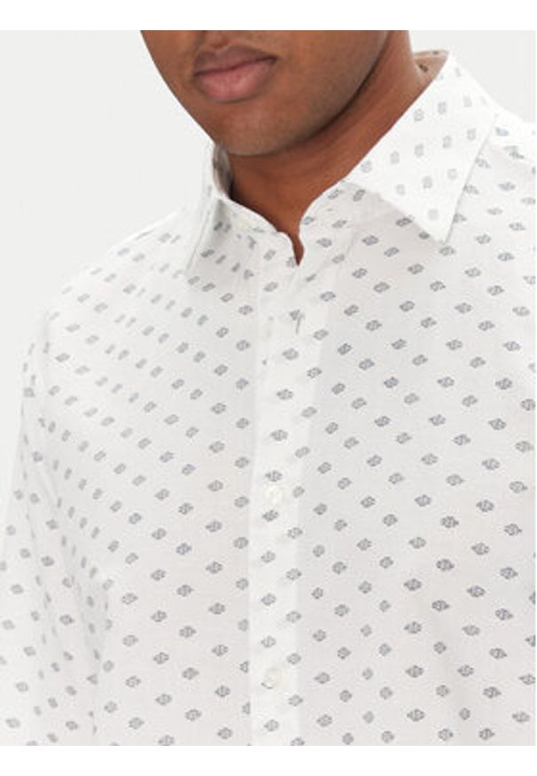 Hugo - HUGO Koszula Valerio 50539802 Biały Modern Fit. Kolor: biały. Materiał: bawełna