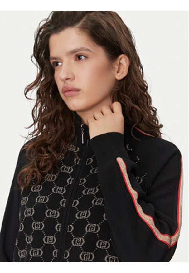 Liu Jo Sport Kardigan TF4224 MS63L Czarny Regular Fit. Kolor: czarny. Materiał: syntetyk, wiskoza. Styl: sportowy