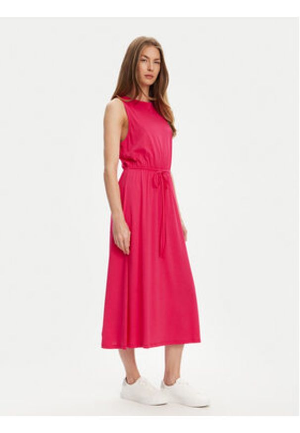 United Colors of Benetton - United Colors Of Benetton Sukienka letnia 3Q225V00X Różowy Regular Fit. Kolor: różowy. Materiał: bawełna. Sezon: lato