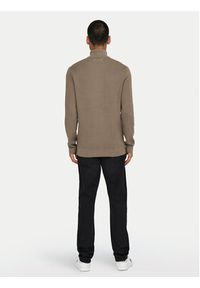 Only & Sons Sweter 22023210 Beżowy Regular Fit. Kolor: beżowy. Materiał: bawełna #7