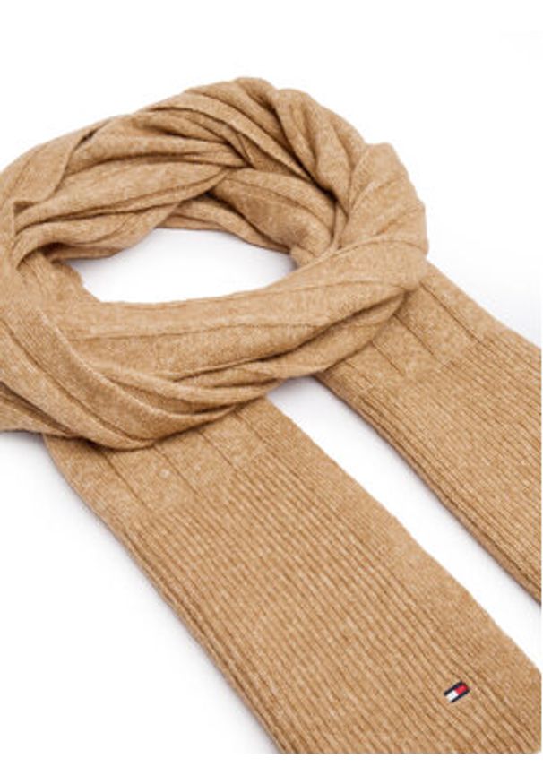 TOMMY HILFIGER - Tommy Hilfiger Szalik Flag Fluffy AW0AW17787 Beżowy. Kolor: beżowy. Materiał: poliester