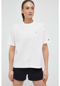 Champion t-shirt bawełniany kolor różowy. Kolor: różowy. Materiał: bawełna #4