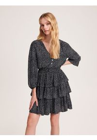 Reserved - Sukienka z wiskozy - czarny. Kolor: czarny. Materiał: wiskoza. Długość: mini #1
