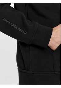 Karl Lagerfeld - KARL LAGERFELD Bluza 705401 541900 Czarny Regular Fit. Typ kołnierza: dekolt w karo. Kolor: czarny. Materiał: bawełna