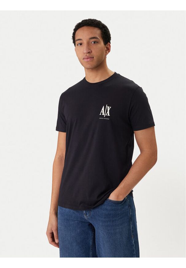 Armani Exchange T-Shirt XM000365 AF12308 UB101 Granatowy Regular Fit. Kolor: niebieski. Materiał: bawełna