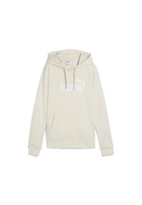 Puma - Damska bluza z kapturem z logo No.1 ESS PUMA Alpine Snow White. Typ kołnierza: kaptur. Kolor: biały