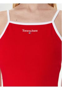 Tommy Jeans Sukienka codzienna DW0DW15000 Czerwony Slim Fit. Okazja: na co dzień. Kolor: czerwony. Materiał: syntetyk. Typ sukienki: proste. Styl: casual #5