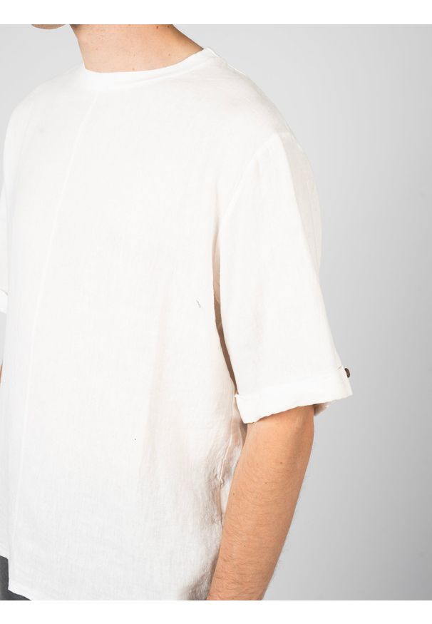 Xagon Man T-shirt | P25082V630TS | Mężczyzna | Biały. Kolor: biały. Materiał: wiskoza, len. Długość: długie. Wzór: aplikacja. Styl: elegancki
