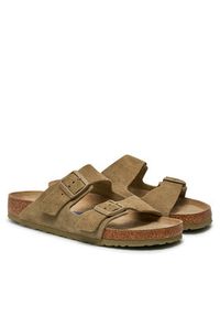 Birkenstock Klapki Arizona 1019045 Khaki. Kolor: brązowy. Materiał: skóra, zamsz #2