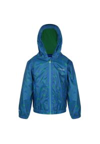 Regatta - Dziecięca Kurtka Przeciwdeszczowa Peppa Muddy Puddle. Kolor: szary, niebieski, wielokolorowy. Styl: sportowy. Sport: turystyka piesza #1