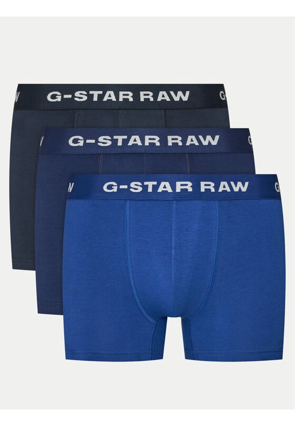 G-Star RAW - G-Star Raw Komplet 3 par bokserek D23773-D516 Niebieski. Kolor: niebieski. Materiał: bawełna