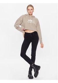 Alpha Industries Bluza Basic 116057 Beżowy Regular Fit. Kolor: beżowy. Materiał: bawełna