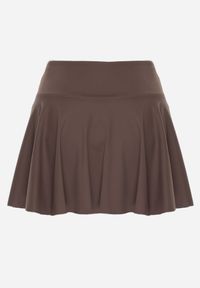 Born2be - Brązowe Spódnico-Szorty z Wysokim Stanem Nerisane. Okazja: na co dzień. Stan: podwyższony. Kolor: brązowy. Wzór: aplikacja. Styl: casual #4