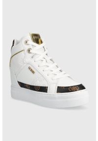 Guess sneakersy FRIDAN kolor biały FL7FRI FAL12. Nosek buta: okrągły. Zapięcie: sznurówki. Kolor: biały. Obcas: na koturnie #3