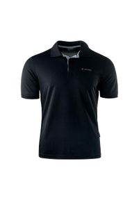 Hi-tec - Męska Koszulka Polo Z Kontrastowym Panelem. Typ kołnierza: polo. Kolor: czarny, szary, wielokolorowy. Sport: turystyka piesza #1