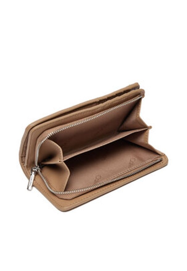 Calvin Klein Duży Portfel Damski Ck Daily Medium Bifold_Pbl K60K613075 Beżowy. Kolor: beżowy. Materiał: skóra