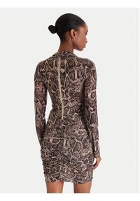 Guess Sukienka koktajlowa W5BK65 KCZC2 Beżowy Slim Fit. Kolor: beżowy. Materiał: syntetyk. Styl: wizytowy #4