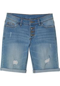bonprix - Szorty dżinsowe ze stretchem. Kolor: niebieski. Styl: klasyczny #1