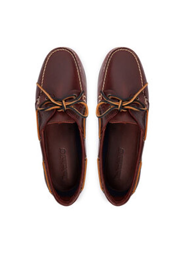 Timberland Mokasyny Classic Boat 2 Eye TB0250452141 Bordowy. Kolor: czerwony. Materiał: skóra