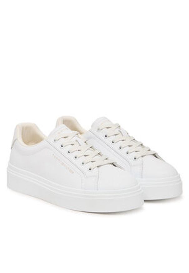 TOMMY HILFIGER - Tommy Hilfiger Sneakersy Chic Cupsole FW0FW09107 Biały. Kolor: biały. Materiał: skóra