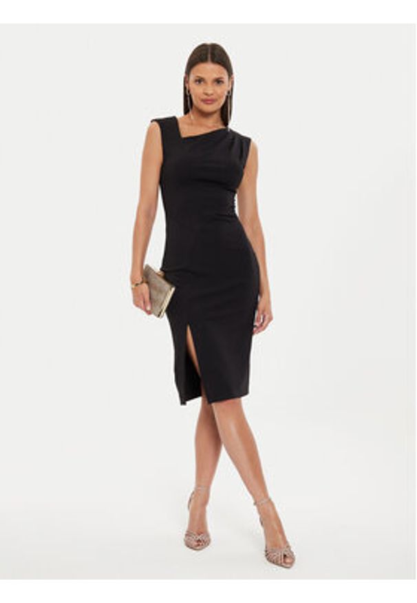 Rinascimento Sukienka koktajlowa CFC0119761003 Czarny Slim Fit. Kolor: czarny. Materiał: syntetyk. Styl: wizytowy