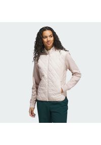 Adidas - Pikowana kurtka z suwakiem na całej długości Ultimate365. Typ kołnierza: golf. Kolor: beżowy. Sport: golf #1