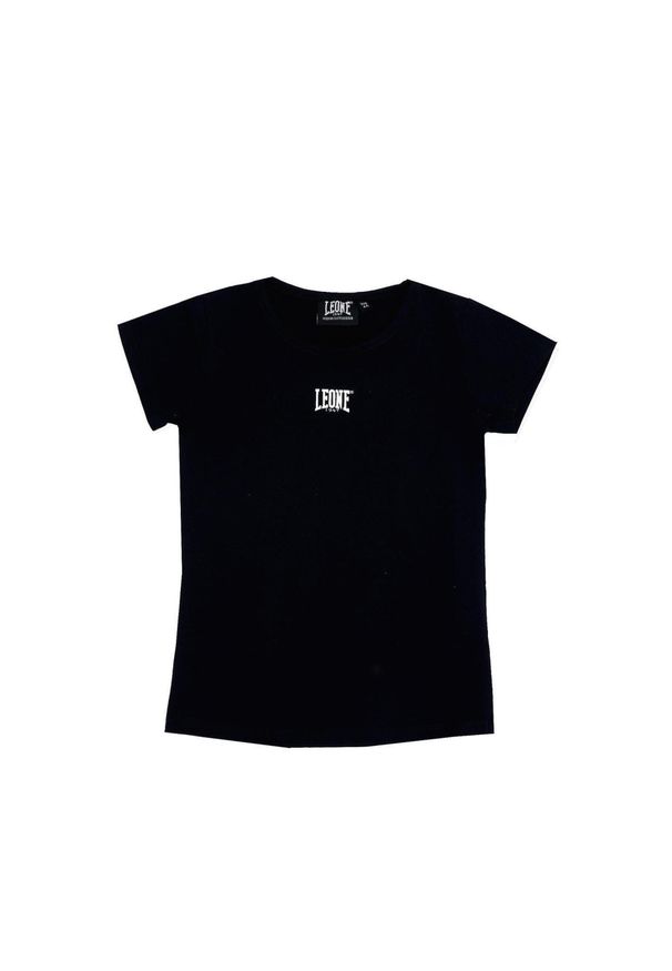 LEONE 1947 APPAREL - Dziewczęcy T-shirt z krótkim rękawem i małym logo Foil. Kolor: czarny. Długość rękawa: krótki rękaw. Długość: krótkie. Sport: joga i pilates