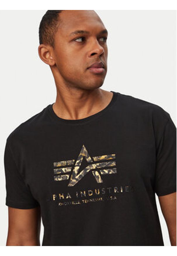 Alpha Industries T-Shirt Basic Effect 100501EP Czarny Regular Fit. Kolor: czarny. Materiał: bawełna