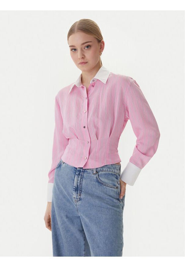 Morgan Koszula 261-CLICK.F Różowy Slim Fit. Kolor: różowy. Materiał: wiskoza