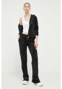 Juicy Couture spodnie dresowe Del Ray kolor czarny gładkie. Kolor: czarny. Materiał: dresówka. Wzór: gładki #4
