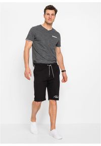 bonprix - Bermudy z dżerseju z czystej bawełny organicznej. Kolor: czarny. Materiał: jersey, bawełna. Wzór: nadruk #3