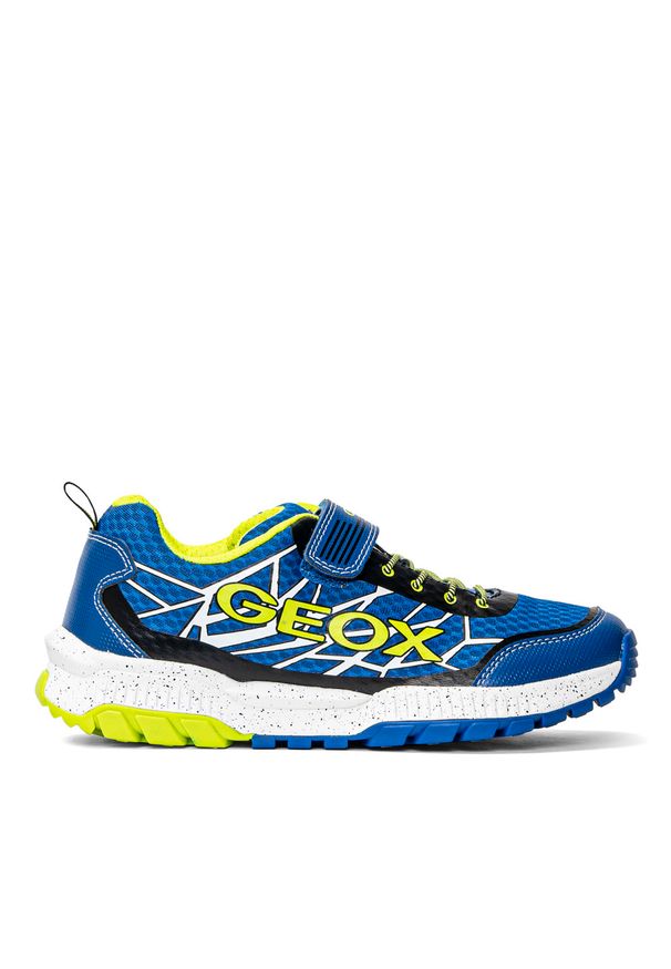 Geox - Sneakersy dziecięce niebieskie GEOX J Tuono Boy. Kolor: niebieski. Materiał: materiał. Sport: bieganie