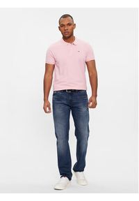 Tommy Jeans Polo DM0DM18312 Różowy Slim Fit. Typ kołnierza: polo. Kolor: różowy. Materiał: bawełna