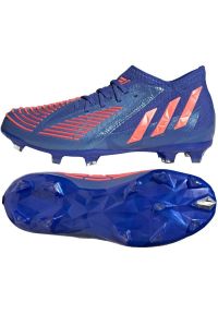 Adidas - Buty piłkarskie adidas Predator Edge.1 Fg Jr GW2363 niebieskie niebieskie. Zapięcie: pasek. Kolor: niebieski. Materiał: syntetyk, guma. Szerokość cholewki: normalna. Wzór: paski. Sport: piłka nożna