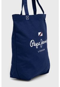 Pepe Jeans torebka PHOENIX BAG kolor granatowy. Kolor: niebieski. Wzór: nadruk. Materiał: z nadrukiem. Rodzaj torebki: na ramię #2