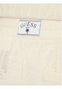 Guess Szorty sportowe F6GD03 kremKG362 Kremowy Regular Fit. Kolor: kremowy. Materiał: bawełna. Styl: sportowy #4