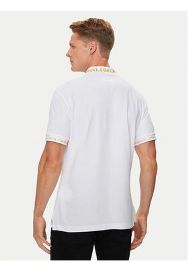 Versace Jeans Couture Polo 76GAGT00 Biały Regular Fit. Typ kołnierza: polo. Kolor: biały. Materiał: bawełna