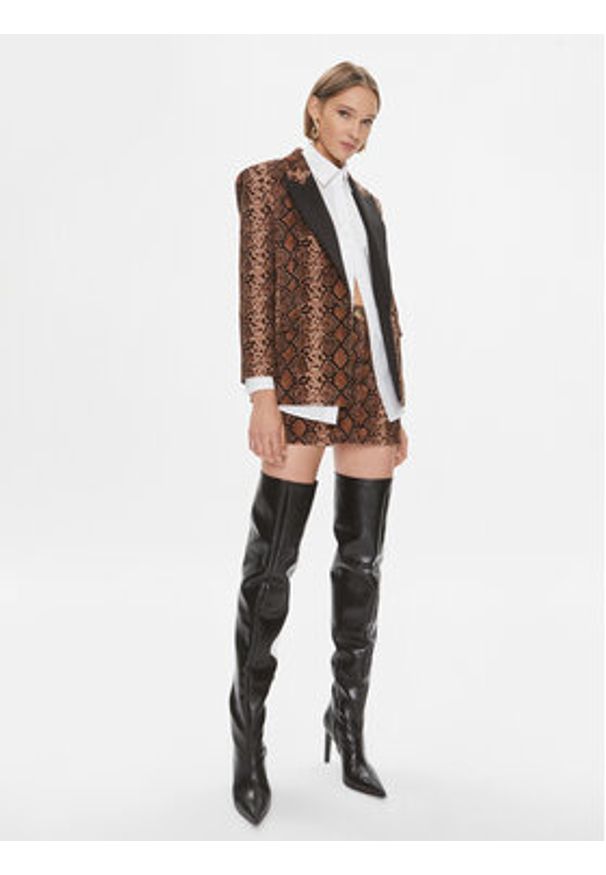 Pinko Marynarka Ginger 102481 A1EK Brązowy Regular Fit. Kolor: brązowy. Materiał: bawełna