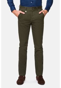 Lancerto - Spodnie Zielone z Bawełną Chino Dennis. Kolor: zielony. Materiał: elastan, bawełna #1